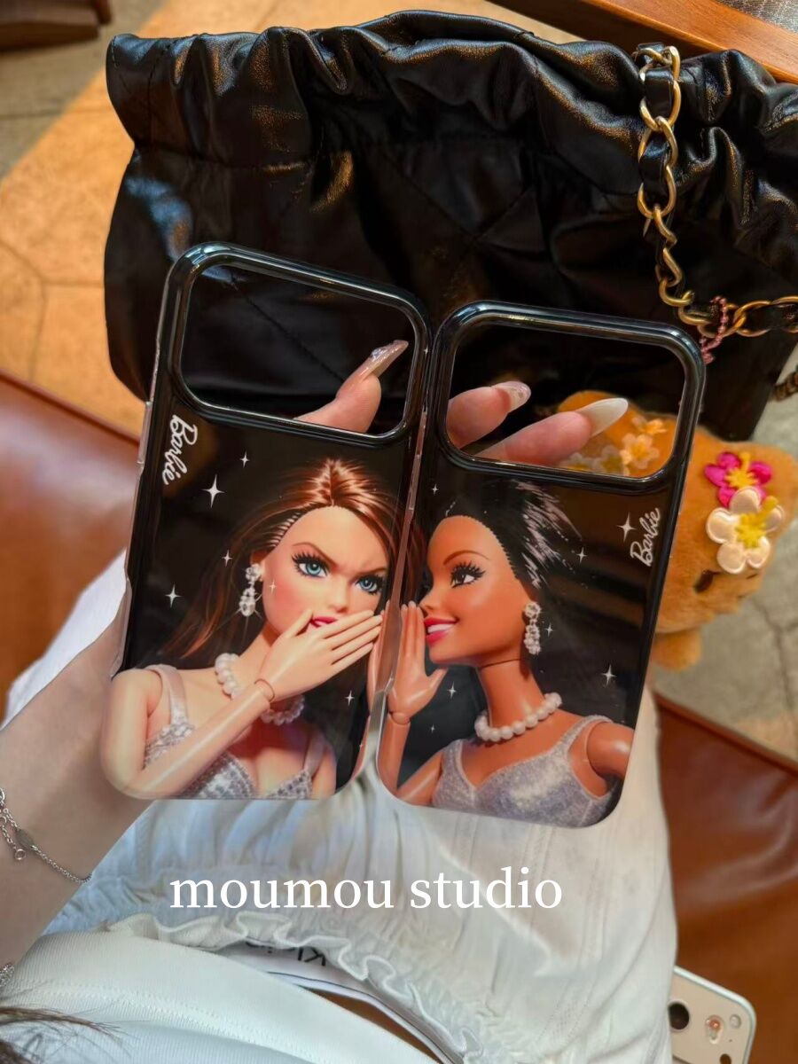 西多士ins可爱捂嘴说话芭比适用于苹果iPhone17promax手机壳16pro女15