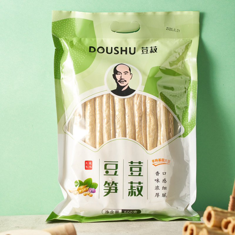 豆叔豆笋特产豆筋腐竹豆制品500g/袋