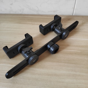 17mm球头接口双机位金属横杆多机位手机平板球头直播配件横竖调节