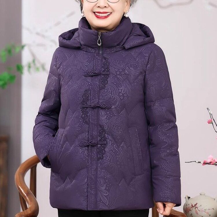 妈妈冬装棉服女2024新款唐装上衣中老年人奶奶装保暖棉袄女外套