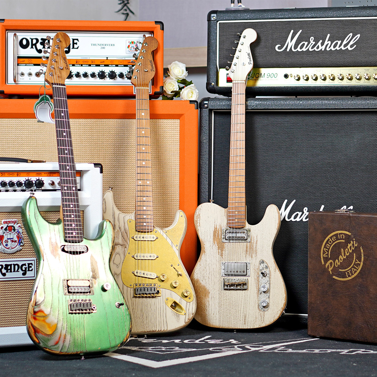 【琴庐乐器】意大利Paoletti手工电吉他做旧栗木琴体烤枫木琴颈