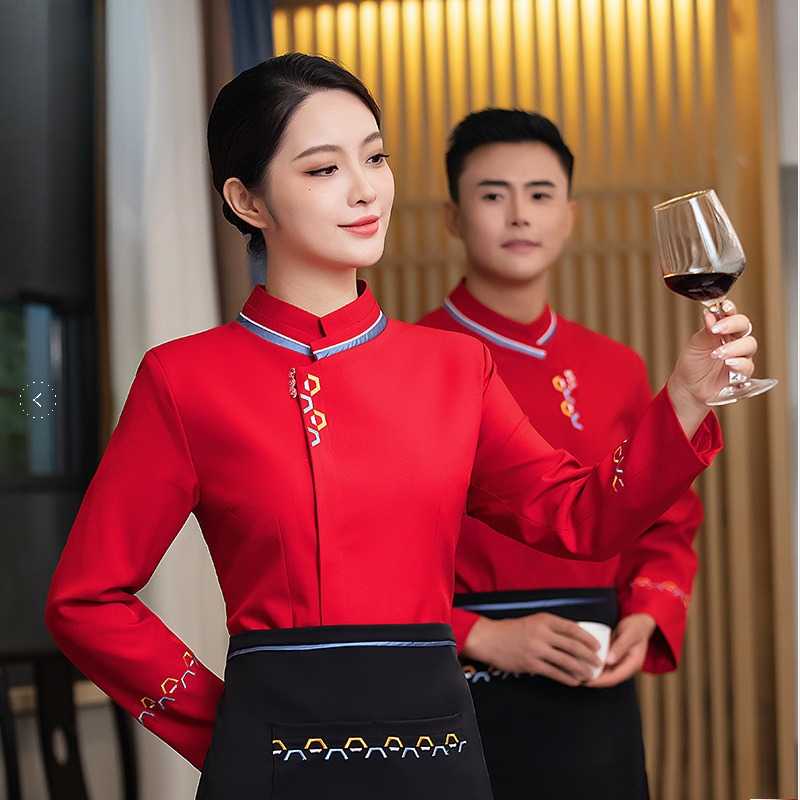 酒店服务员工作服长袖春秋冬季