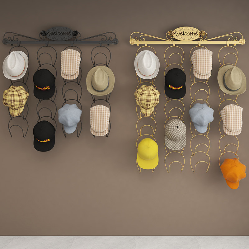 帽子展示架母婴饰品店帽子陈列服装店上墙帽挂钩壁挂家用帽托神器
