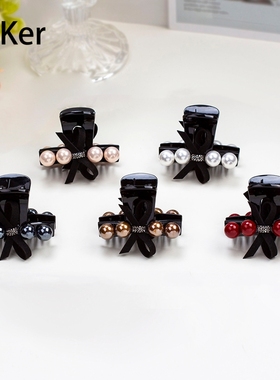 [珠光宝气] 2026韩版时尚白月光珍珠发夹经典蝴蝶结轻奢发饰 Z01