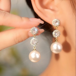 法式 复古名媛风轻奢耳环174 浪漫珠珠耳钉经典