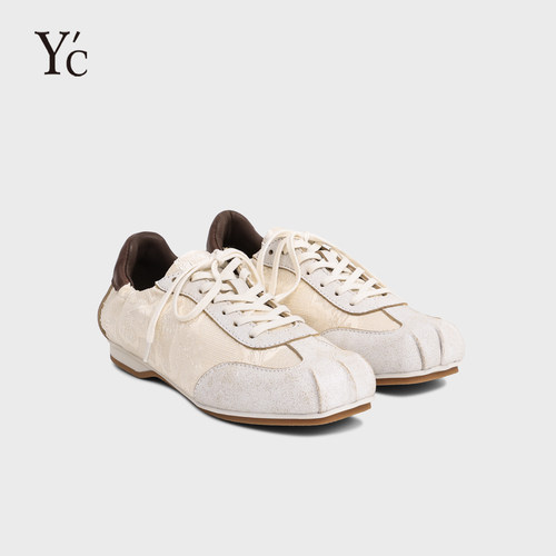 YC方头系带软底德训鞋女新款