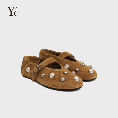 YC小众铆钉一字扣玛丽珍芭蕾鞋