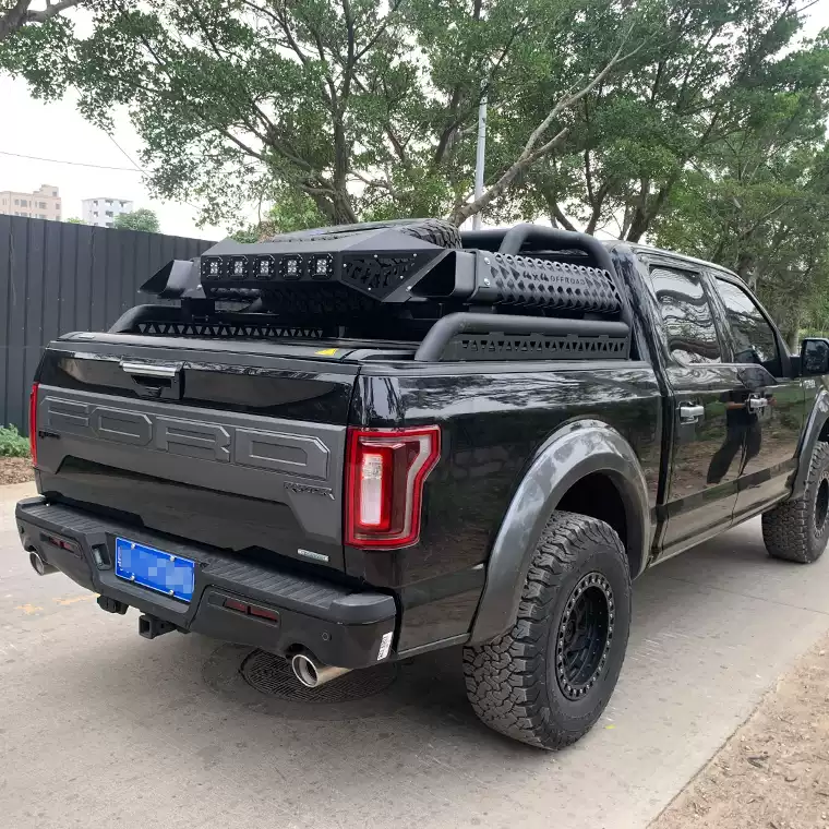 适用于猛禽F150坦途公羊龙门架金属材质烟窗款可装射灯备胎架改装
