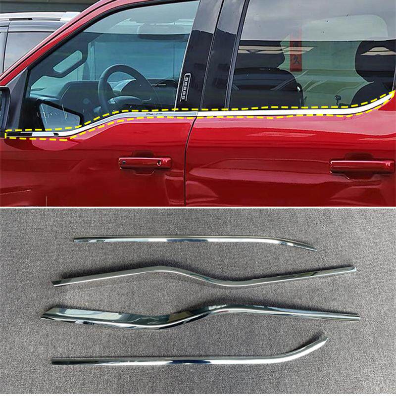 适用于猛禽F150改装电镀车窗饰条15-24款窗口装饰亮条银色配件
