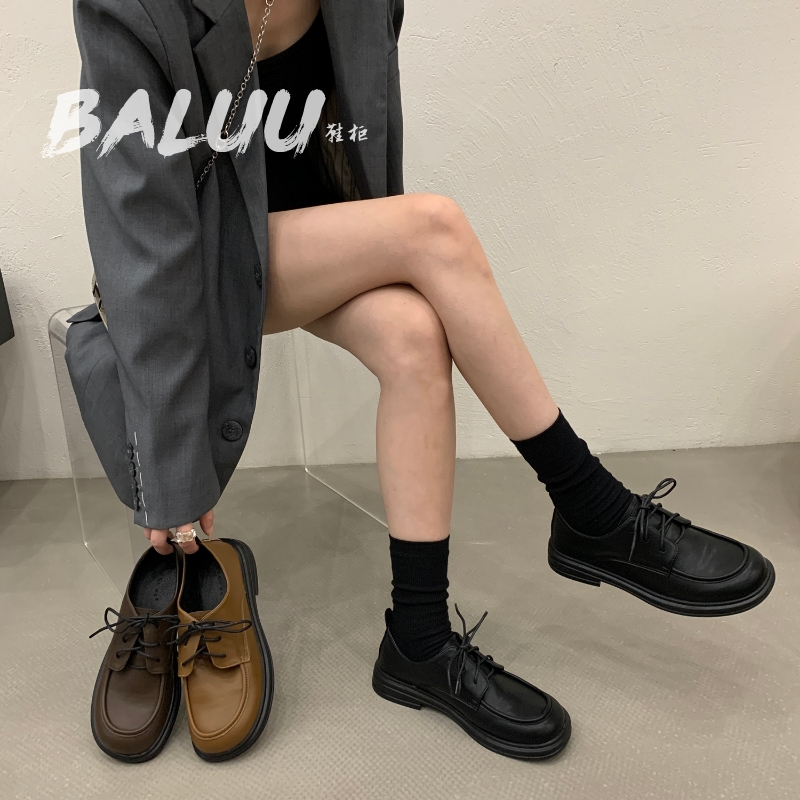 轻奢风英伦风复古厚底乐福鞋女2024年春夏新款百搭小皮鞋日系jk单