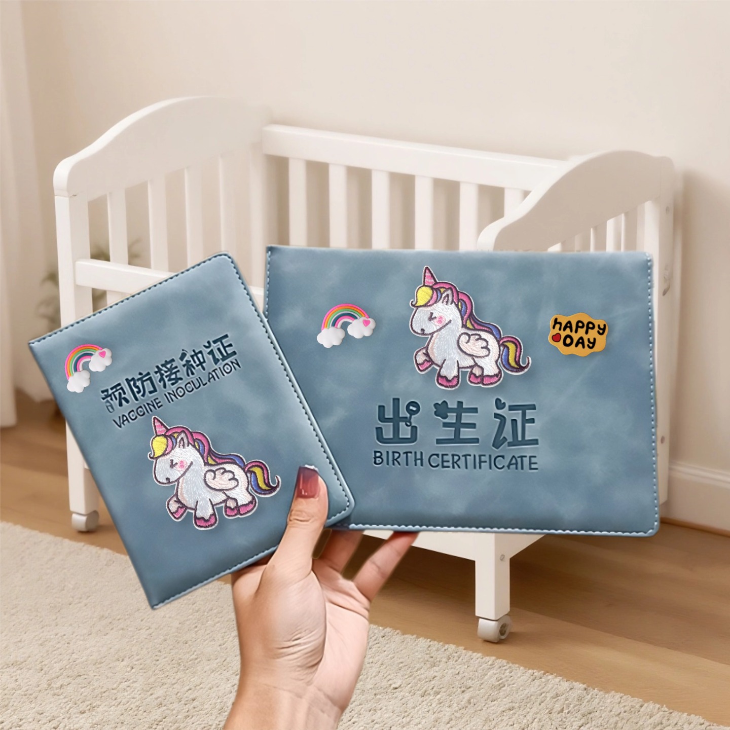 新生儿马年宝宝出生证和疫苗本预防接种证保护套收纳本收纳套证套