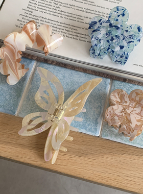 抓夹女高级感2025新款简约气质发饰ins高品质醋酸精致镂空蝴蝶