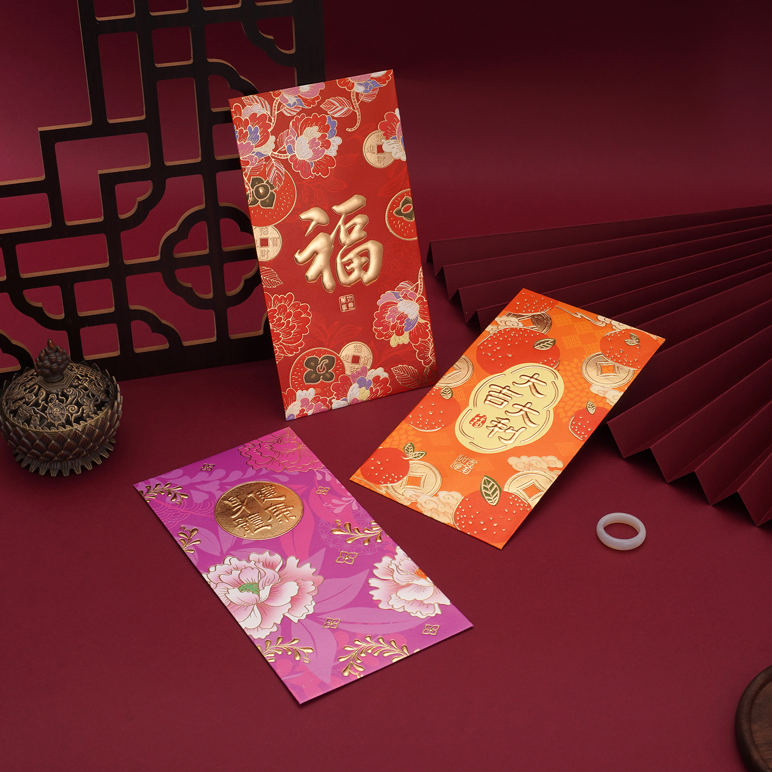 耀能马年新品精品利是封2026创意福大吉传统港式包装百元红包