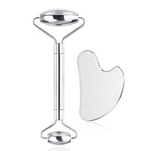 拨筋刮脸经络眼部不锈钢滚轮美容工具棒金属面部按摩器板仪器刮痧