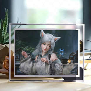 凡人修仙传水晶玻璃相框银月桌面创意摆件动漫同款二次元生日礼物