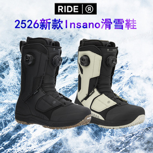 Ride新款2526单板刻滑滑雪鞋Insano黑色男款全能双Boa快穿硬度10