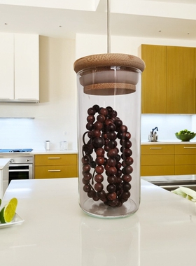 新品直径47mm高硼硅木塞玻璃瓶花茶瓶样品展示瓶干花瓶文玩密封罐