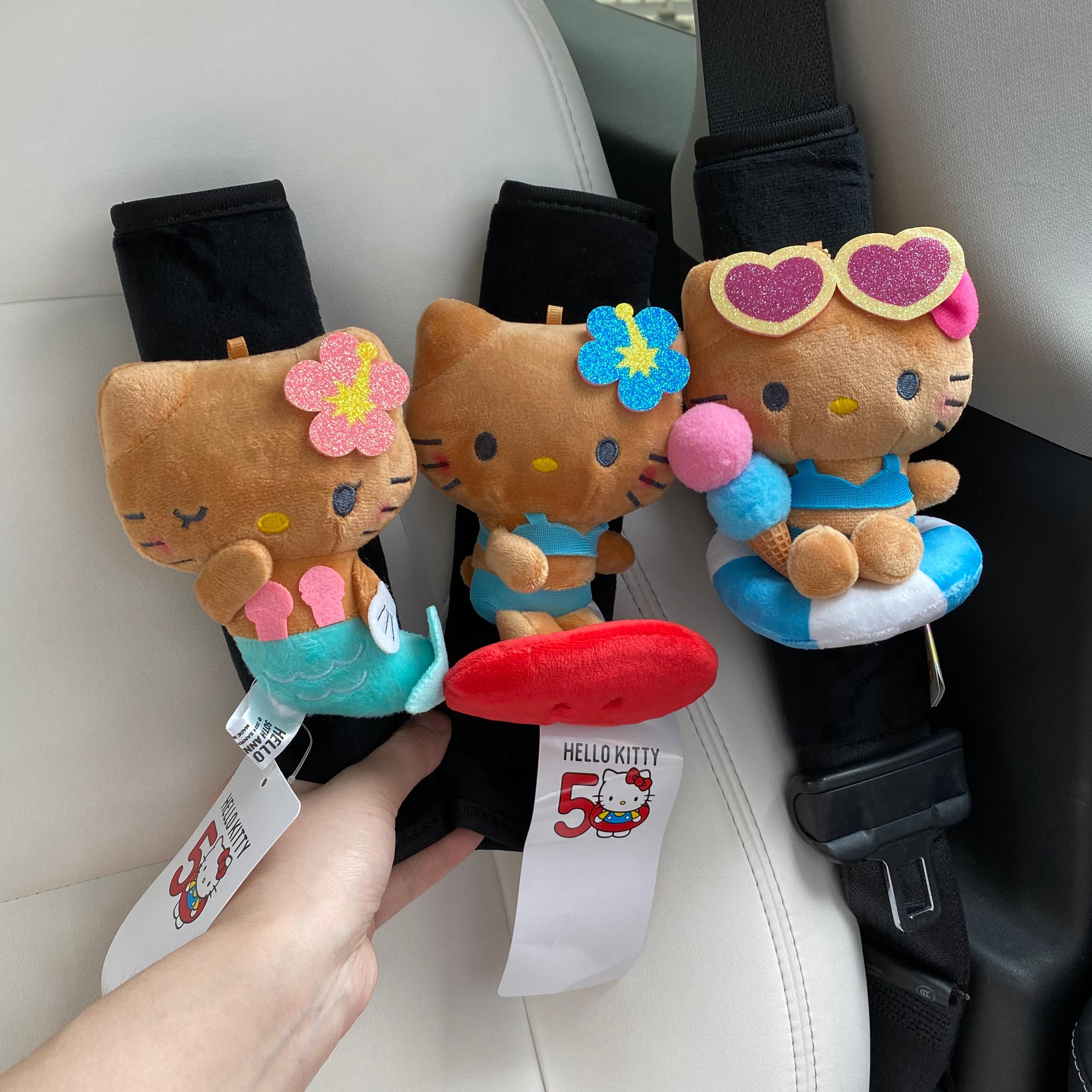 原创滑板黑皮kitty人鱼汽车内饰护肩套手刹套档杆套可爱挂件礼物