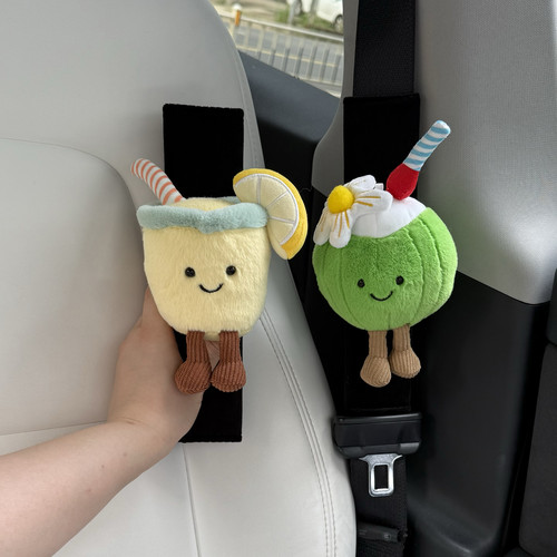 jc同款柠檬汽水椰子汽车安全带护肩套车载装饰礼物可爱新车礼物