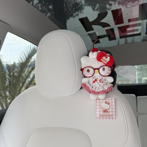正版甜品蛋糕kitty车载纸巾盒抽纸盒纸巾袋车内装饰摆件新车礼物