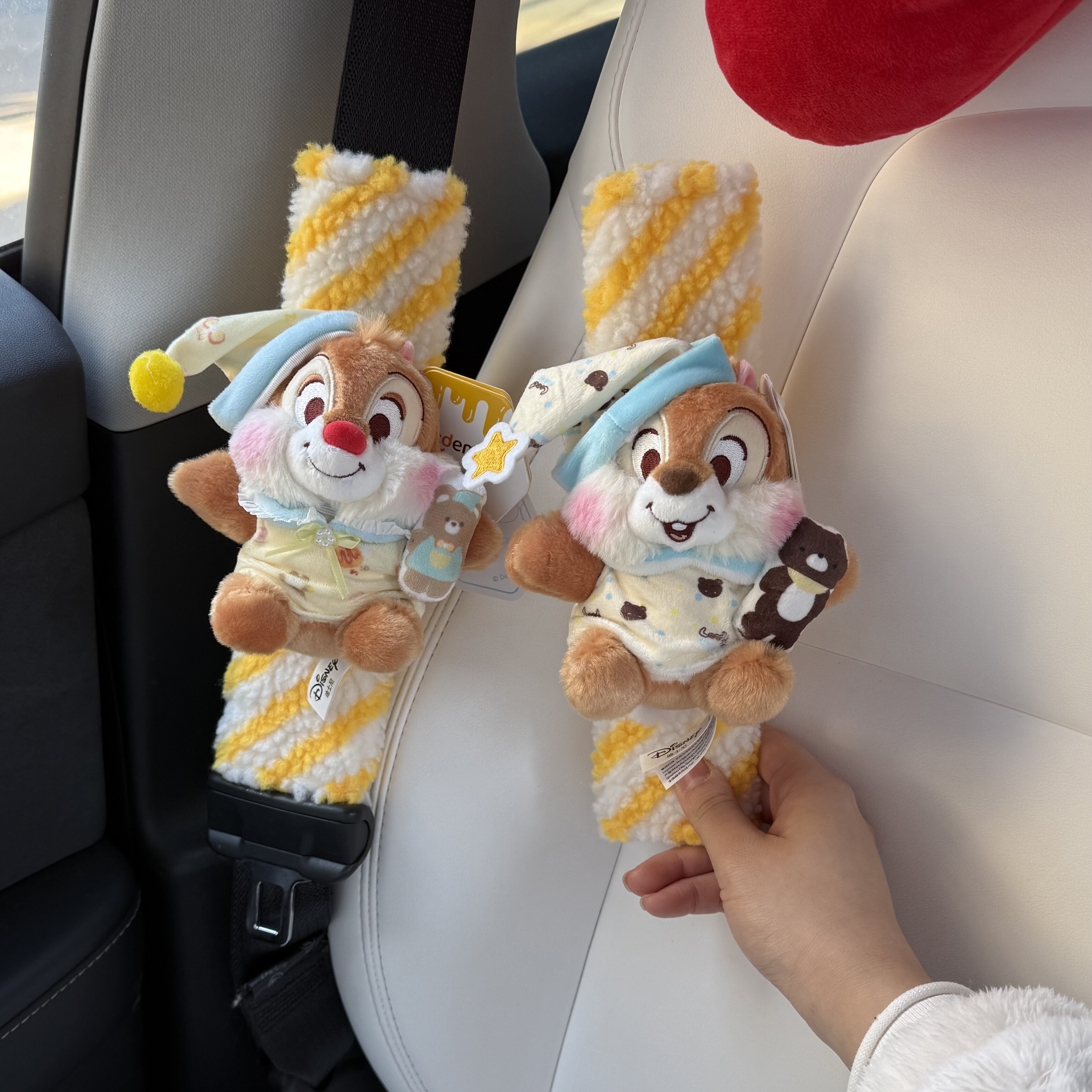 正版睡衣奇奇蒂蒂汽车安全带护肩套可爱毛绒公仔车内装饰新车礼物,汽车用品/电子/清洗/改装,手刹套/档把套/套饰套装,淘宝优惠券,粉丝福利购,淘宝优惠卷