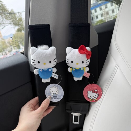 kitty丹尼尔毛绒公仔汽车安全带护肩套车内卡通玩偶新车礼物