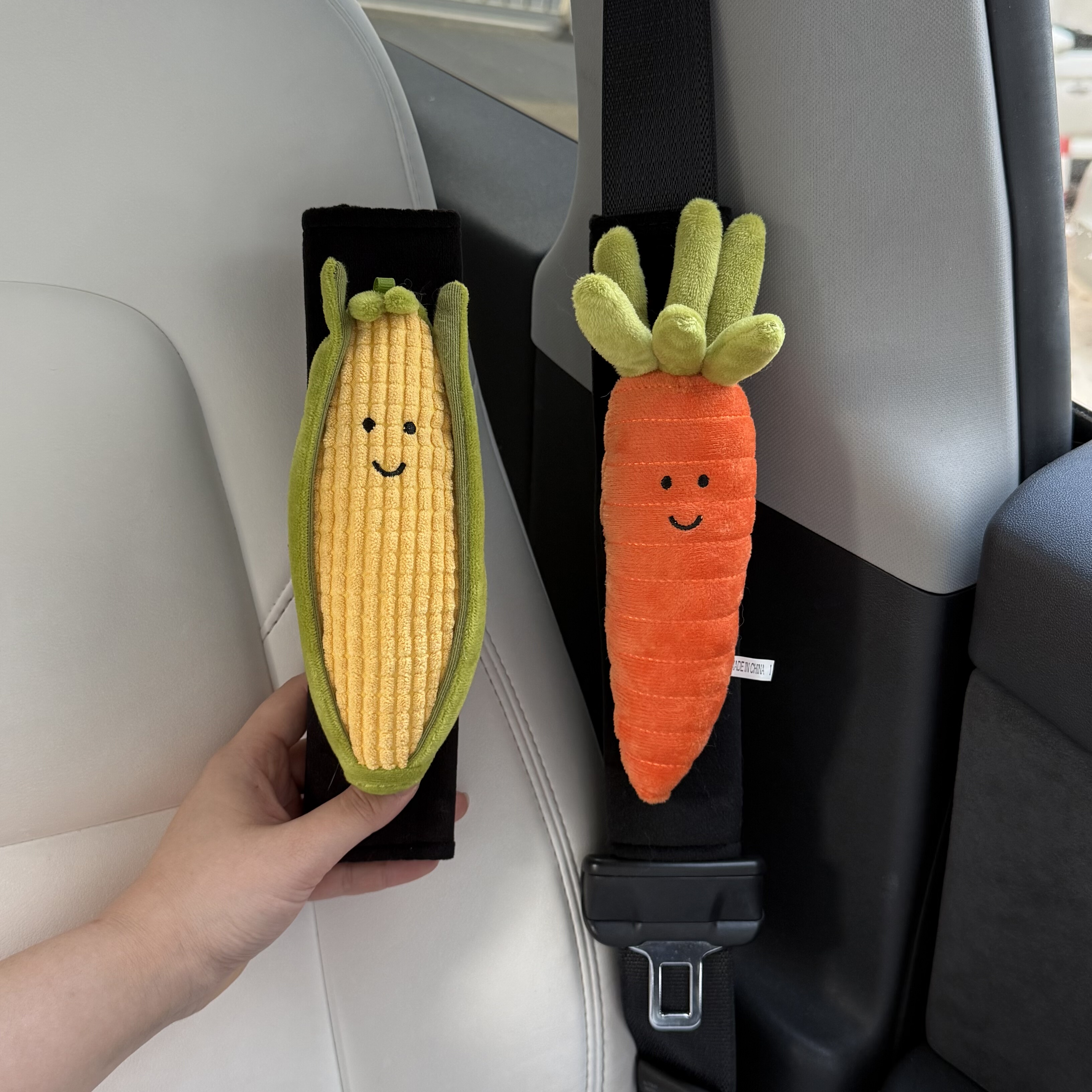胡萝卜玉米大葱安全带护肩套汽车装饰车载配饰毛绒玩偶可爱公仔