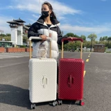 Вместительный и большой белый чемодан подходит для мужчин и женщин, 24 дюймов, подходит для студента