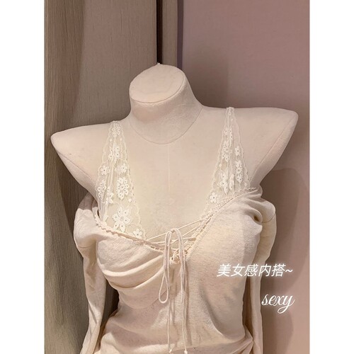 罗丽丝纯欲前扣蕾丝内搭叠穿肩带可外露内衣女聚拢小胸深V美背文