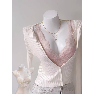 罗丽丝日系龙心同款蕾丝内衣可外穿叠穿吊带背心法式性感美背文胸