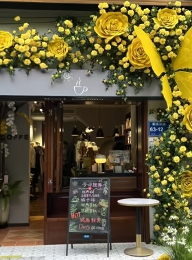 仿真花藤黄色玫瑰花打卡造景花装饰网红瀑布网红拍照门店花艺假花