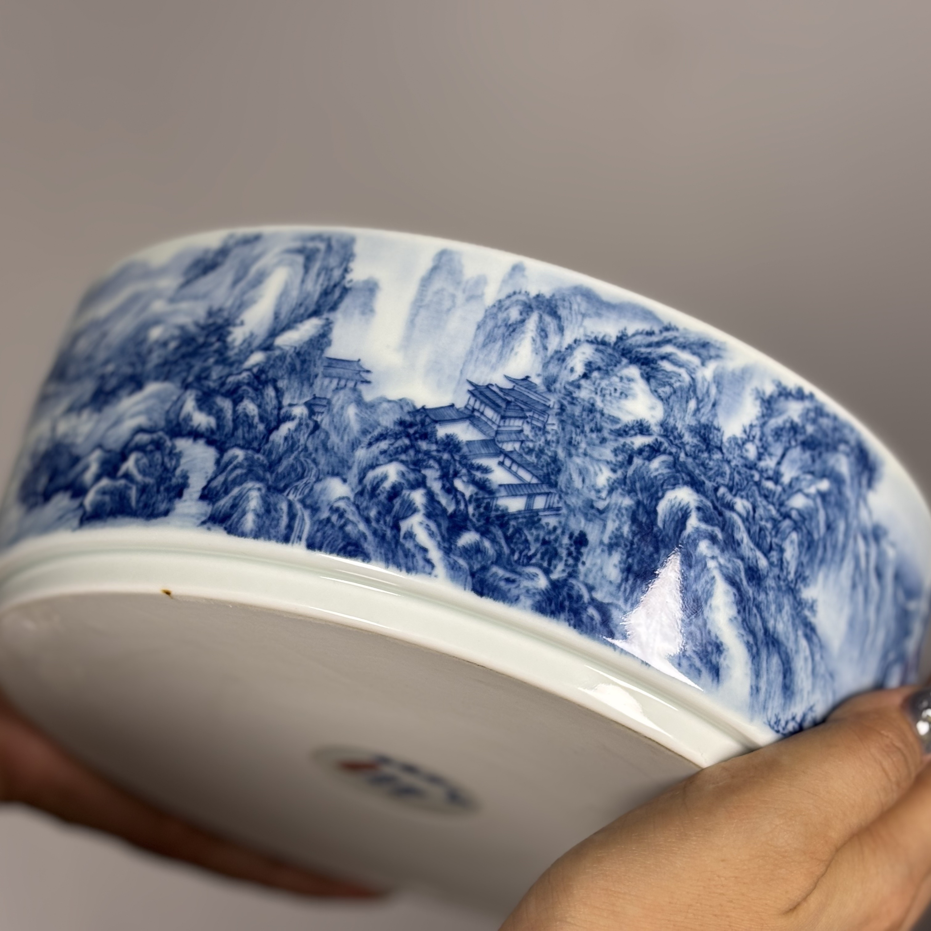 归舟柴窑茶具水洗王正珺手绘青花瓷器茶洗陶瓷笔洗茶器茶道景德镇