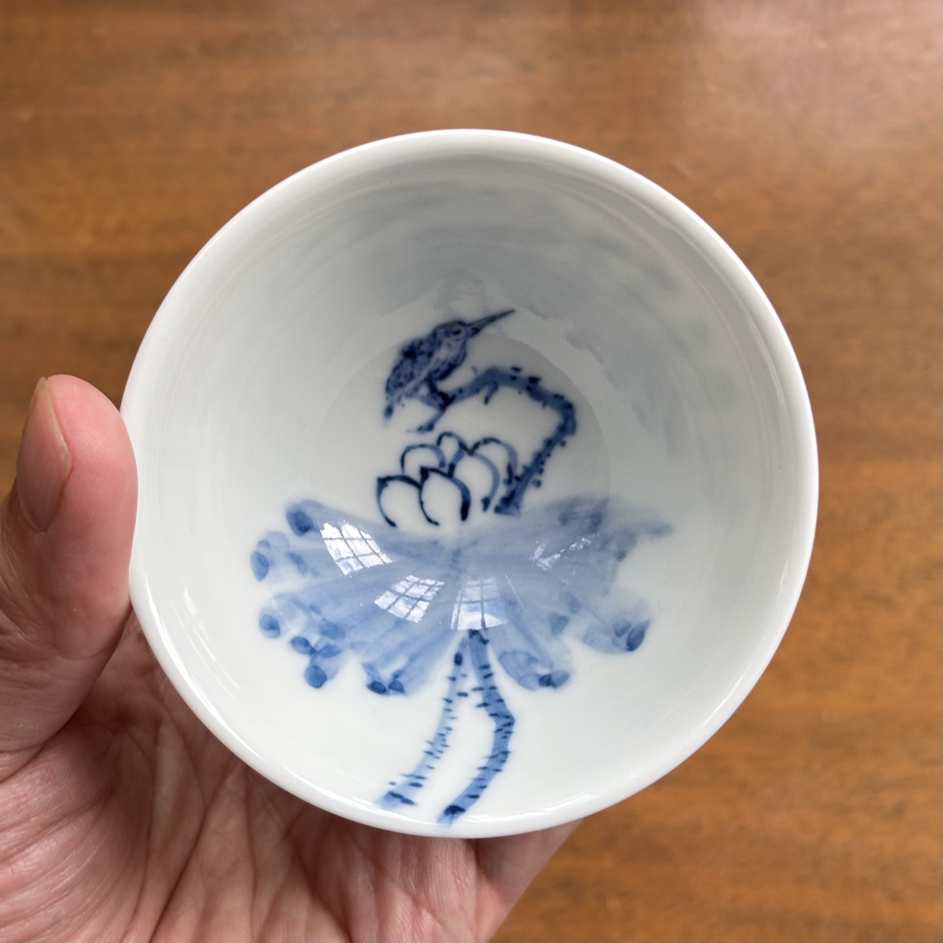 王正珺手绘主人杯文人茶具品茗杯复古中式茶杯柴窑青花瓷器景德镇