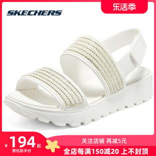 斯凯奇正品 Skechers 111099 女子透气运动凉鞋 WHT FOOTSTEPS