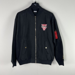 534668 男女刺绣老虎头黑色立领梭织夹克外套 puma彪马联名款 正品