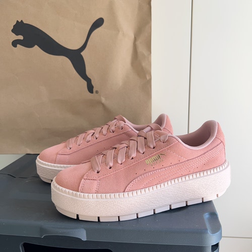 彪马PUMA专柜正品桃粉色厚底增高板鞋 女款复古休闲松糕鞋 365830