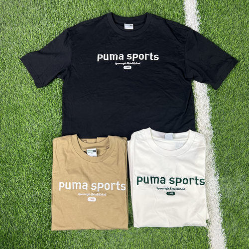 PUMA彪马男子夏季刺绣运动休闲圆领字母透气纯棉短袖T恤 624702
