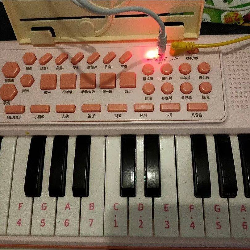 音乐早教宝宝拍拍鼓3.7V充电线钢琴儿童电子琴玩具小头充电线
