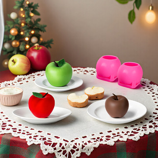 圣诞节苹果硅胶模具仿真平安果香薰蜡烛巧克力苹果壳慕斯蛋糕磨具