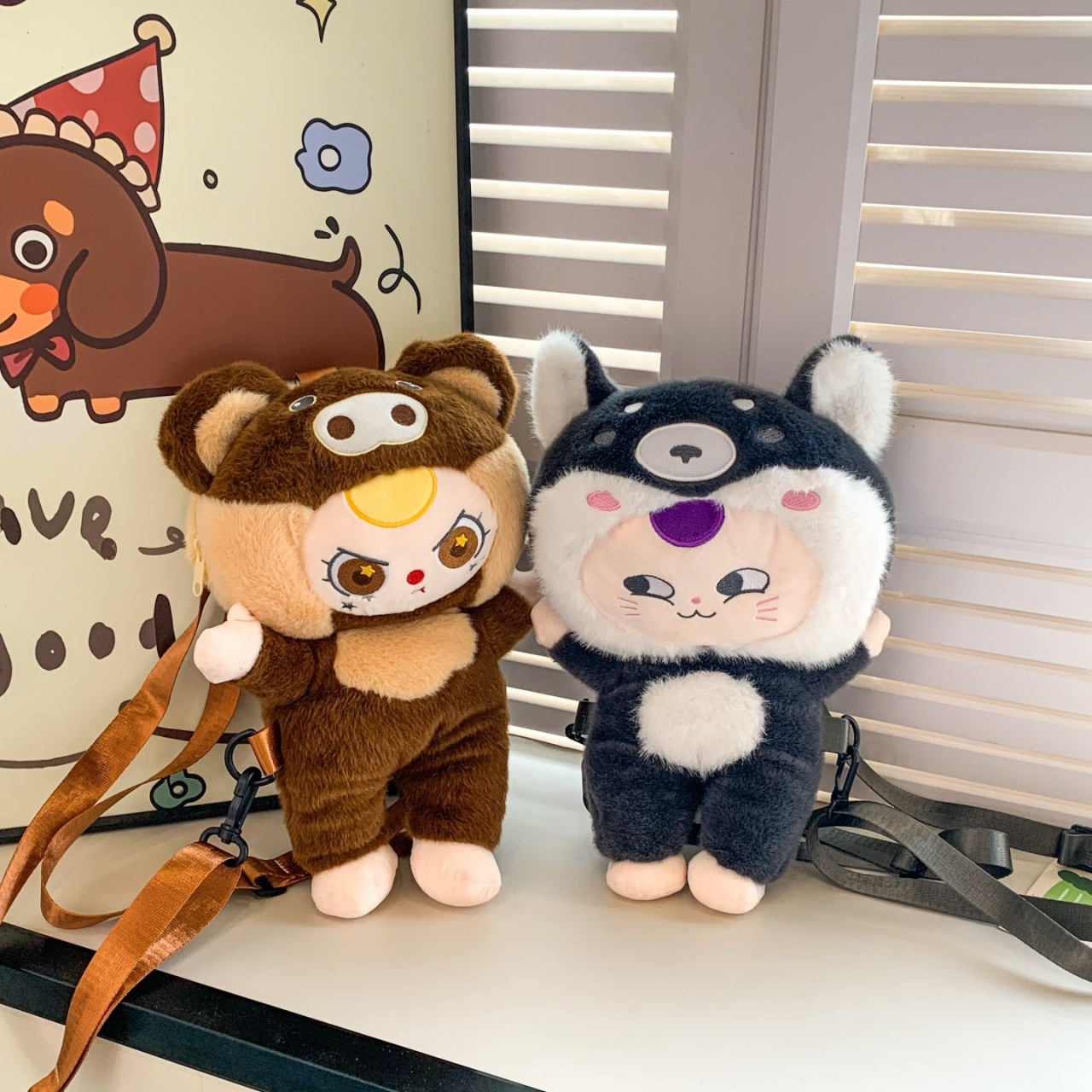 卡通毛绒背包玩偶娃三岁可爱玩具包儿童生日礼物送女孩毛绒双肩包