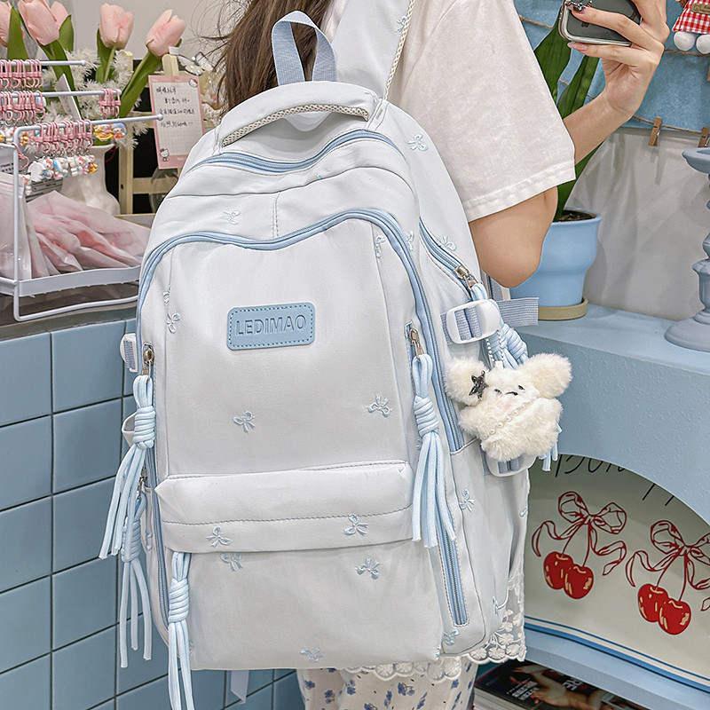 书包女生初中生韩版高中生小学生轻便减负背包高颜值ins风双肩包