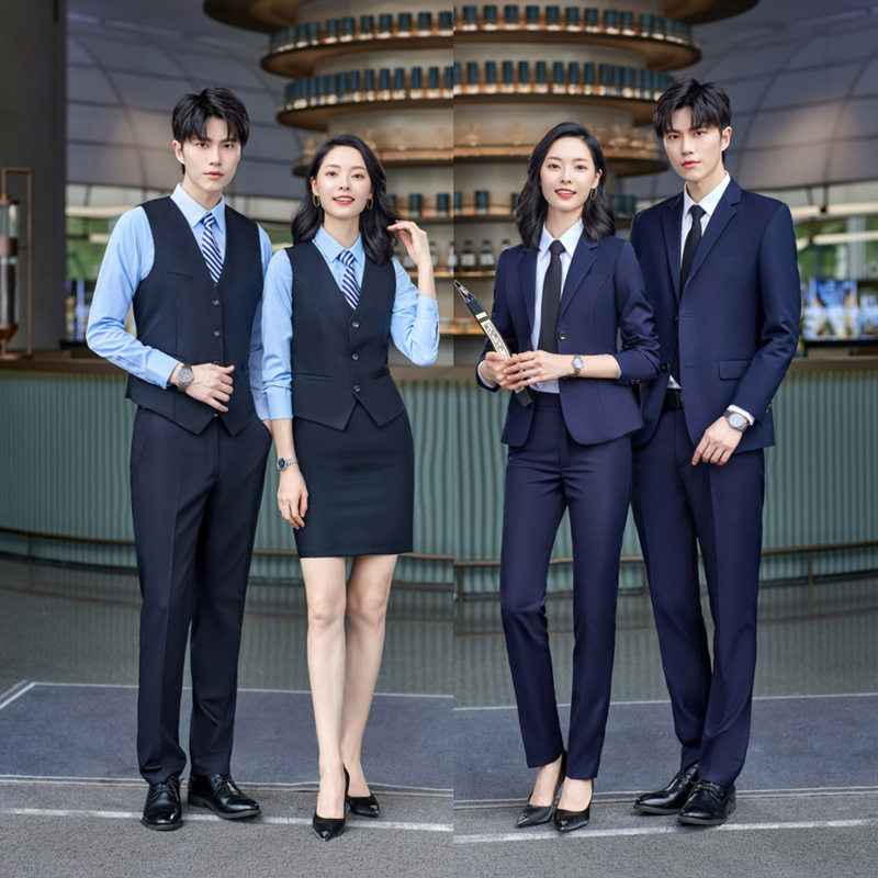 职业套装女免烫西装男高端气质西服两件套商务政府采购正装工作服