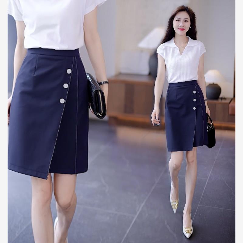 不规则A字裙女简约洋气质2023年夏季新款高腰显瘦气质职业半身裙