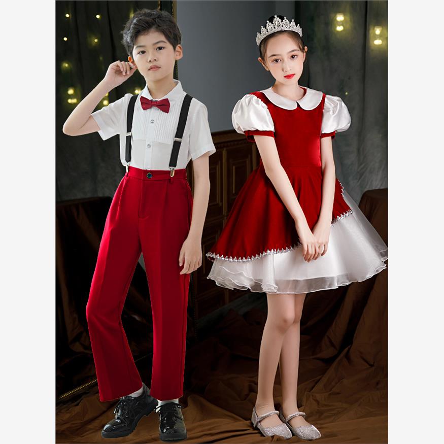 六一儿童合唱演出服中小学生诗歌朗诵比赛服装男女童公主裙表演服