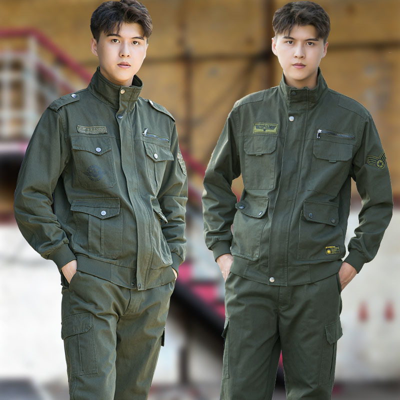 纯棉加厚迷彩劳保服男套装