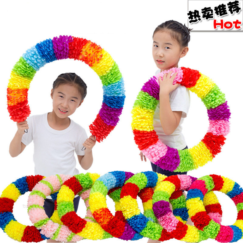 运动会入场开幕式手持花环幼儿园早操舞蹈表演器械钢丝儿童体操饰