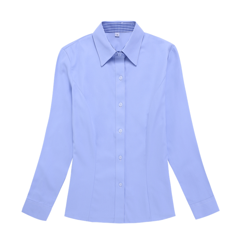 邮政新款工作服短袖女衬衫浅蓝色制服工装长袖衬衣秋款职业装