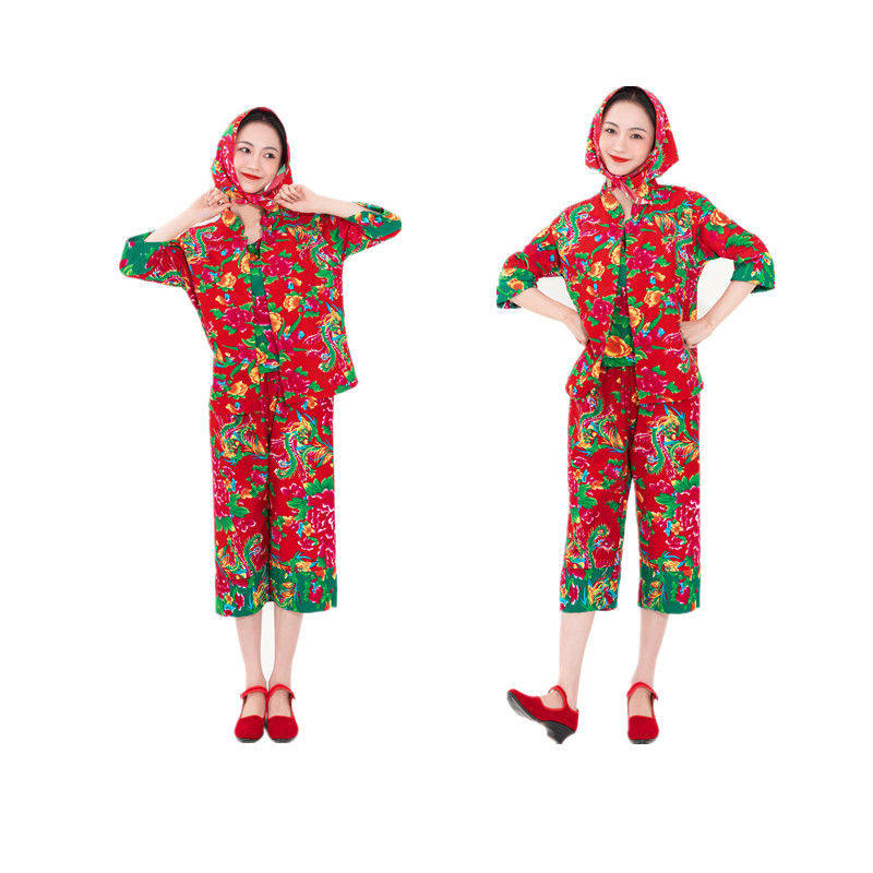 网红东北布衣服女村姑二