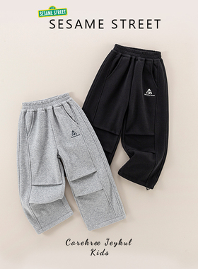 芝麻街秋冬季新款儿童加绒休闲卫裤ZMDA252