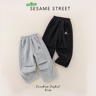 芝麻街秋冬季新款儿童加绒休闲卫裤ZMDA252